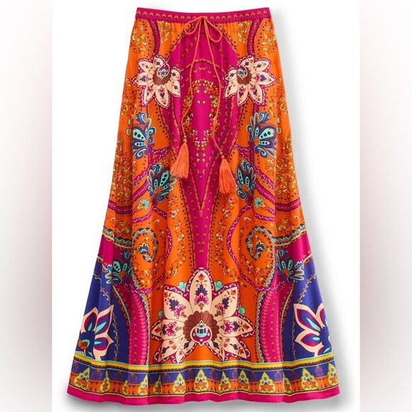 Soft Surroundings Dresses & Skirts - NWOT Soft Surroundings Marguerite Maxi Skirt In Bora Bora Scarf Print Medium